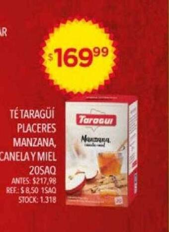Supermercados Todo Té Taragüí Placeres Manzana, Canela Y Miel oferta