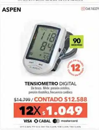 Nexon Aspen Tensiometro Digital oferta