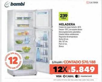 Nexon Bambi Heladera oferta
