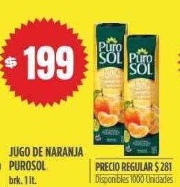 Supermercados Vea Jugo De Naranja Purosol oferta