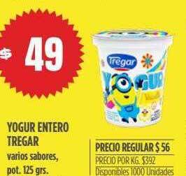 Supermercados Vea Yogur Entero Tregar oferta