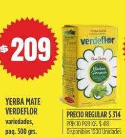 Supermercados Vea Yerba Mate Verdeflor oferta
