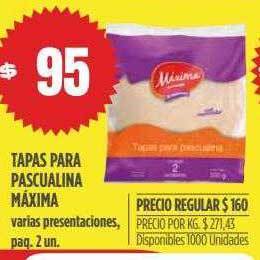 Tapas Para Pascualina Máxima