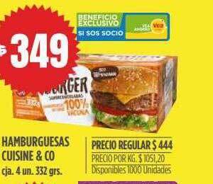 Supermercados Vea Hamburguesas Cuisine & Co oferta
