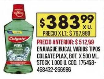 Coto Enjuague Bucal Varios Tipos Colgate Plax oferta