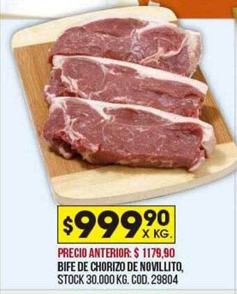 Coto Bife De Chorizo De Novillito oferta