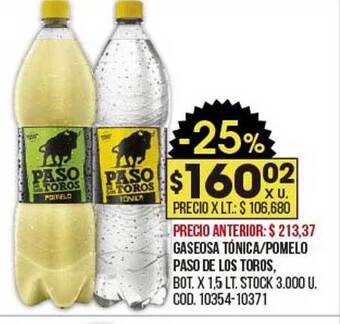 Coto Gaseosa Tónica Pomelo Paso De Los Toros oferta