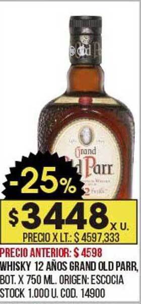Coto Whisky 12 Años Grand Old Parr oferta