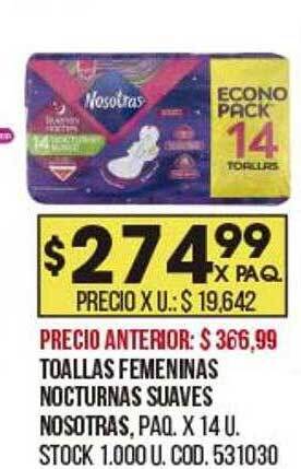 Coto Toallas Femeninas Nocturnas Suaves Nosotras oferta