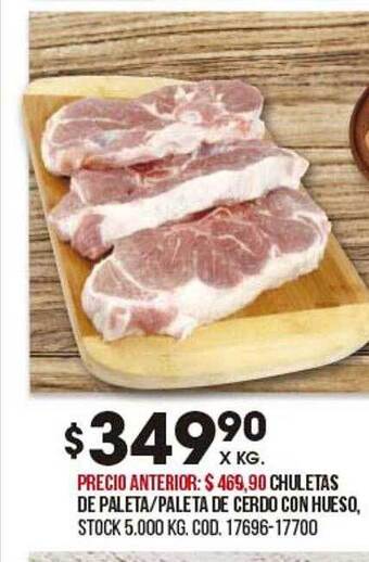 Coto Chuletas De Paleta Paleta De Cerdo Con Hueso oferta