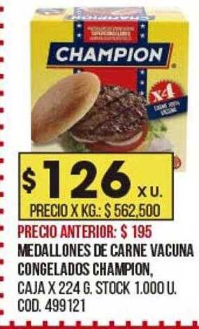 Coto Medallones De Carne Vacuna Congelados Champion oferta