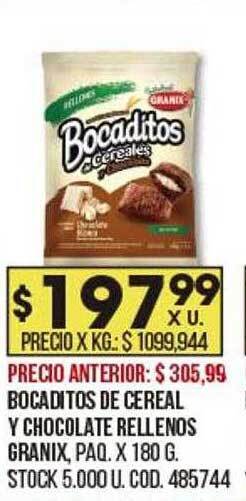 Coto Bocaditos De Cereal Y Chocolate Rellenos Granix oferta