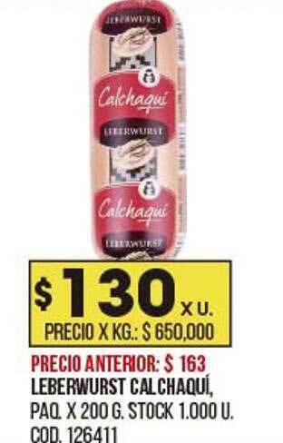 Coto Leberwurst Calchaqui oferta