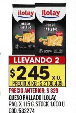 Coto Queso Rallado Ilolay oferta