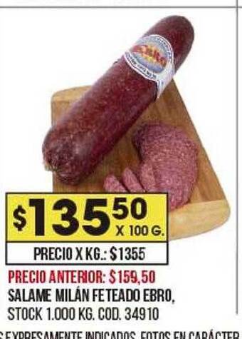 Coto Salame Milán Feteado Ebro oferta