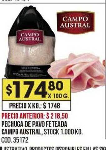 Coto Pechuga De Pavo Feteada Campo Austral oferta