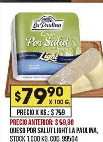 Coto Queso Por Salut Light La Paulina oferta