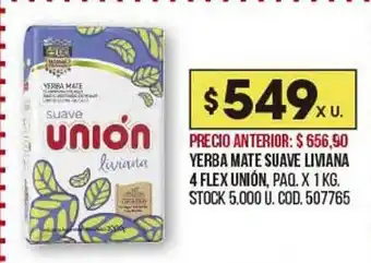 Coto Yerba Mata Suave Liviana 4 Flex Unión oferta
