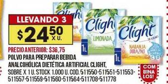 Coto Polvo Para Preparar Bebida Analcohólica Dietética Artificial Clight oferta