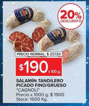 Carrefour Salamín Tandilero Picado Fino Grueso oferta
