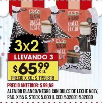 Coto Alfajor Blanco Negro Con Dulce De Leche Noly oferta