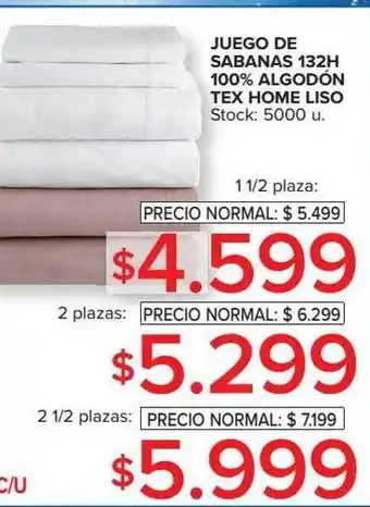 Carrefour Juegos De Sabanas 132h 100% Algodón Tex Home Liso oferta