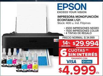 Carrefour Epson Impresora Monofunción Econtank L121 oferta
