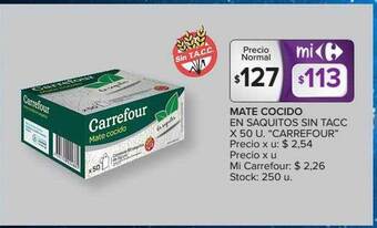 Carrefour Mate Cocido En Saquitos Sin Tacc oferta