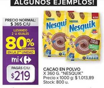 Carrefour Cacao En Polvo oferta