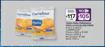 Carrefour Tapas Para Empanada Criolla Hojaldre Freír oferta