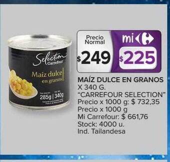 Carrefour Maíz Dulce En Granos oferta