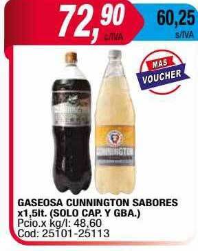 Maxiconsumo Gaseosa Cunnington Sabores oferta