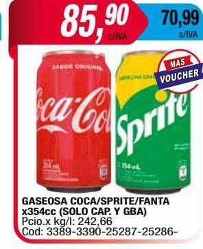 Maxiconsumo Gaseosa Coca Sprite Fanta oferta
