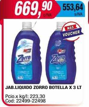 Maxiconsumo Jab Liquido Zorro Botella oferta