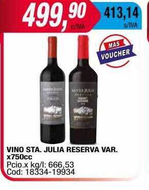 Maxiconsumo Vino Sta Julia Reserva Var oferta