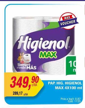 Maxiconsumo Pap Hig Higienol Max oferta