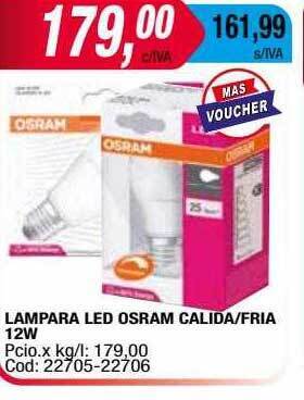 Maxiconsumo Lampara Led Osram Calida Fria 12w oferta