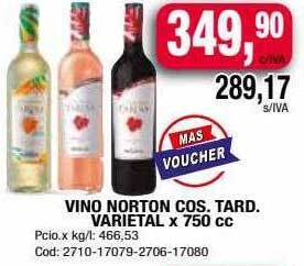 Maxiconsumo Vino Norton Cos Tard Varietal oferta