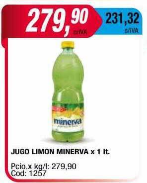 Maxiconsumo Jugo Limon Minerva oferta