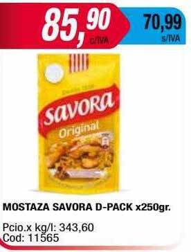 Maxiconsumo Mostaza Savora D-pack oferta