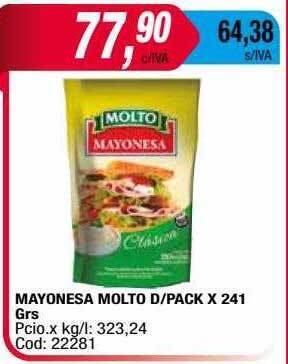Maxiconsumo Mayonesa Molto D Pack oferta