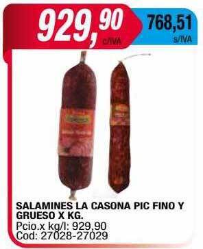 Maxiconsumo Salamines La Casona Pic Fino Y Grueso oferta
