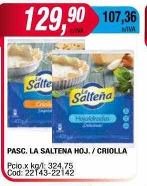 Maxiconsumo Pasc La Saltena Hoj Criolla oferta