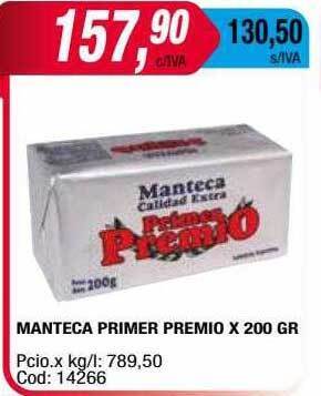 Maxiconsumo Manteca Primer Premio oferta