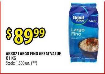Punto Mayorista Arroz Largo Fino Great Value oferta