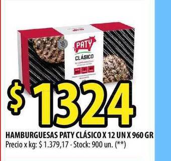 Punto Mayorista Hamburguesas Paty Clásico oferta