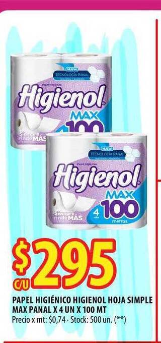 Punto Mayorista Papel Higiénico Higienol Hoja Simple Max Panal oferta