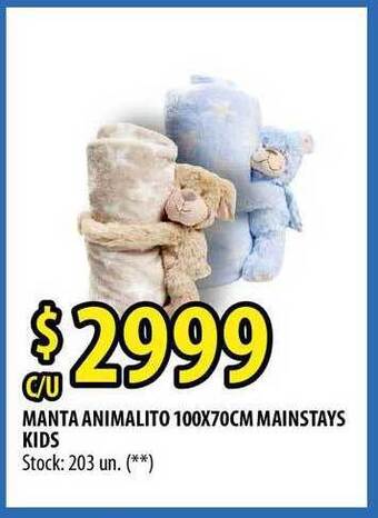 Punto Mayorista Manta Animalito 100x70cm Mainstays Kids oferta