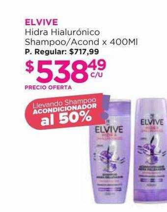 Punto de Salud Elvive Hidra Hialurónico Shampoo Acond oferta