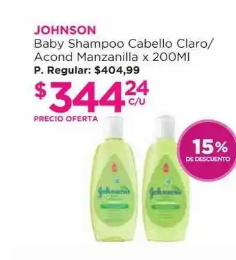 Punto de Salud Johnson Baby Shampoo Cabello Claro Acond Manzanilla 15% De Descuento oferta